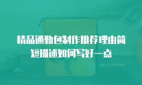 精品通勤包制作推荐理由简短描述如何写好一点