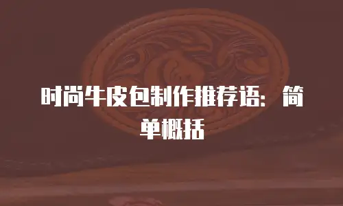 时尚牛皮包制作推荐语：简单概括