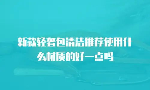 新款轻奢包清洁推荐使用什么材质的好一点吗