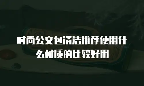 时尚公文包清洁推荐使用什么材质的比较好用