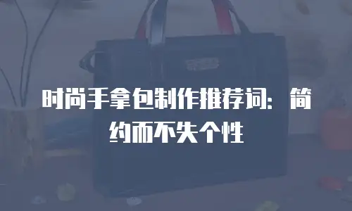 时尚手拿包制作推荐词：简约而不失个性
