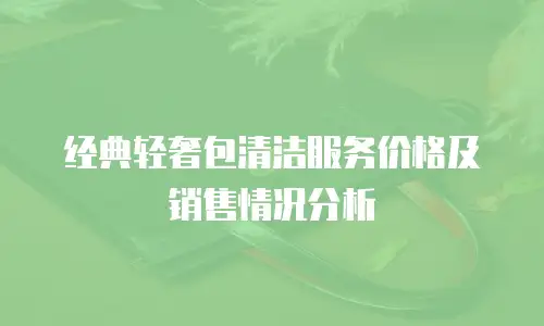 经典轻奢包清洁服务价格及销售情况分析