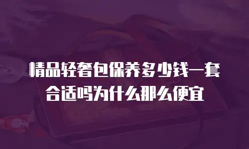 精品轻奢包保养多少钱一套合适吗为什么那么便宜