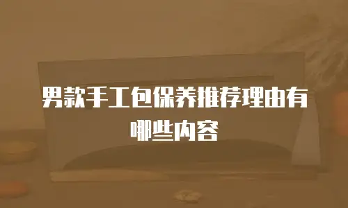 男款手工包保养推荐理由有哪些内容