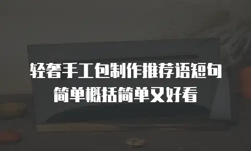 轻奢手工包制作推荐语短句简单概括简单又好看