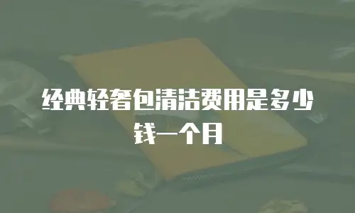 经典轻奢包清洁费用是多少钱一个月