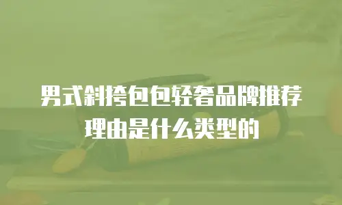 男式斜挎包包轻奢品牌推荐理由是什么类型的