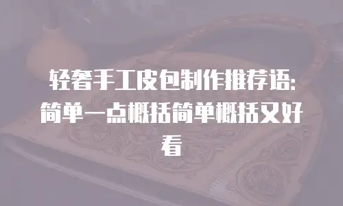 轻奢手工皮包制作推荐语：简单一点概括简单概括又好看