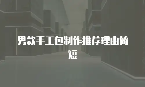 男款手工包制作推荐理由简短