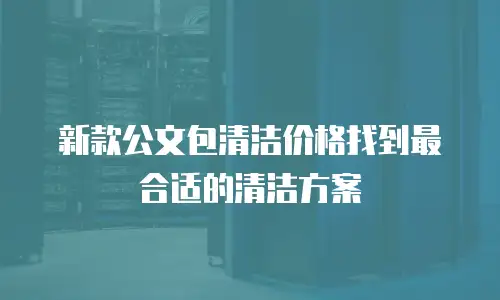 新款公文包清洁价格找到最合适的清洁方案