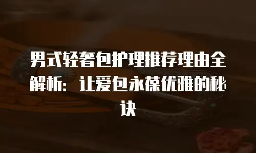 男式轻奢包护理推荐理由全解析：让爱包永葆优雅的秘诀