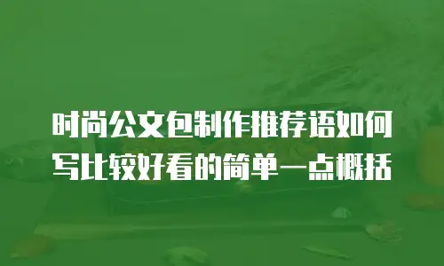 时尚公文包制作推荐语如何写比较好看的简单一点概括