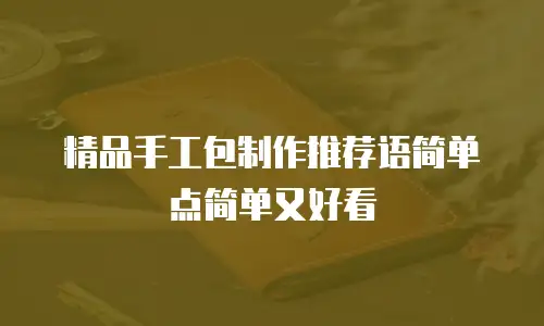 精品手工包制作推荐语简单点简单又好看
