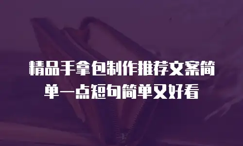 精品手拿包制作推荐文案简单一点短句简单又好看