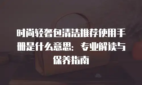 时尚轻奢包清洁推荐使用手册是什么意思：专业解读与保养指南