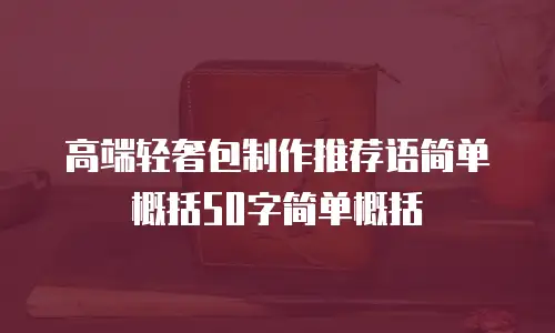 高端轻奢包制作推荐语简单概括50字简单概括