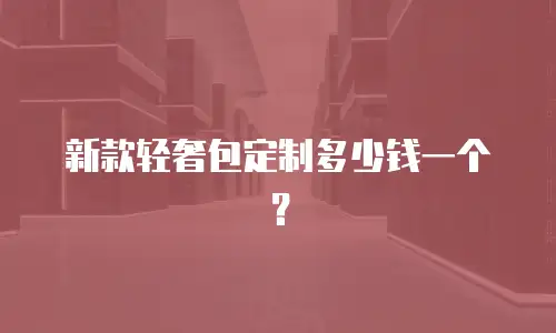 新款轻奢包定制多少钱一个？