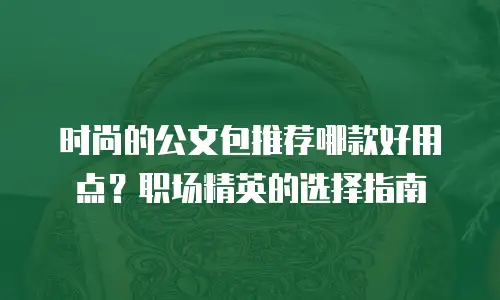 时尚的公文包推荐哪款好用点？职场精英的选择指南