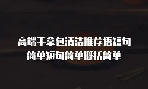 高端手拿包清洁推荐语短句简单短句简单概括简单