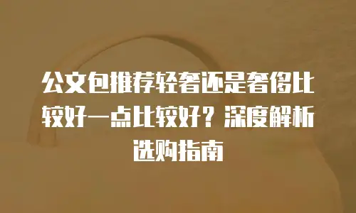 公文包推荐轻奢还是奢侈比较好一点比较好？深度解析选购指南