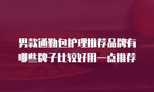 男款通勤包护理推荐品牌有哪些牌子比较好用一点推荐