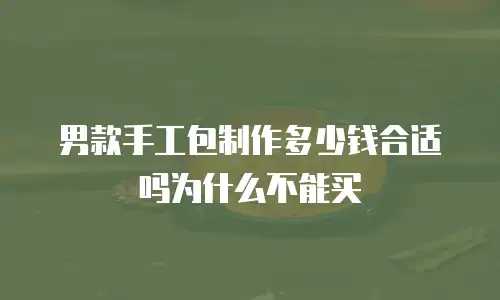 男款手工包制作多少钱合适吗为什么不能买