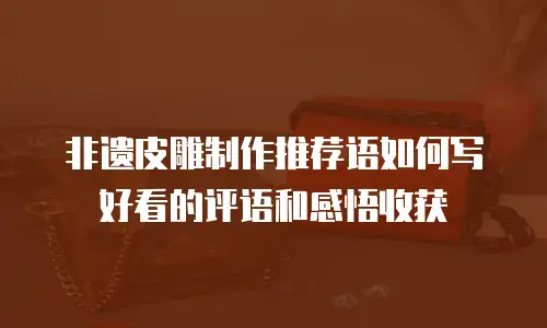 非遗皮雕制作推荐语如何写好看的评语和感悟收获