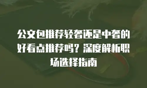 公文包推荐轻奢还是中奢的好看点推荐吗？深度解析职场选择指南