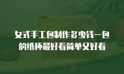 女式手工包制作多少钱一包的纸杯最好看简单又好看