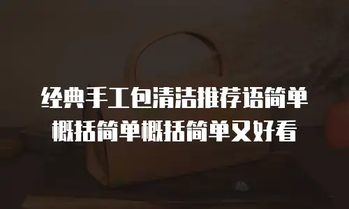 经典手工包清洁推荐语简单概括简单概括简单又好看
