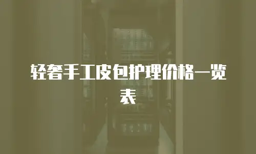 轻奢手工皮包护理价格一览表