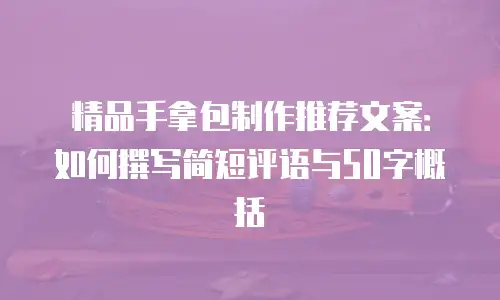 精品手拿包制作推荐文案：如何撰写简短评语与50字概括