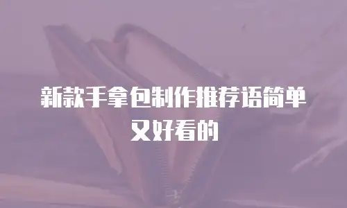 新款手拿包制作推荐语简单又好看的