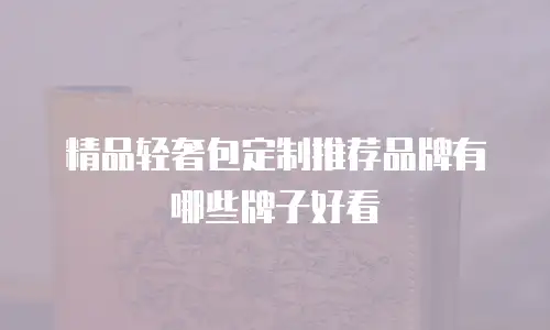 精品轻奢包定制推荐品牌有哪些牌子好看
