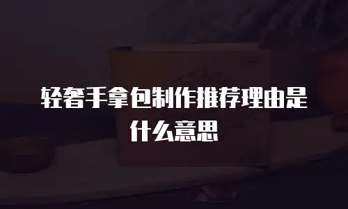 轻奢手拿包制作推荐理由是什么意思