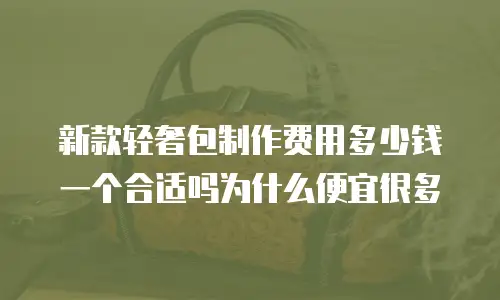 新款轻奢包制作费用多少钱一个合适吗为什么便宜很多