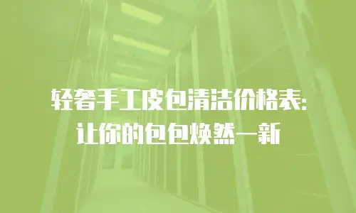 轻奢手工皮包清洁价格表：让你的包包焕然一新