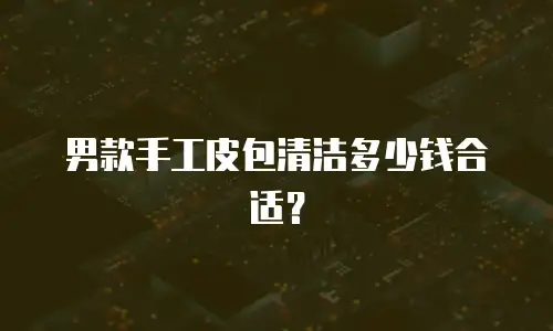 男款手工皮包清洁多少钱合适？