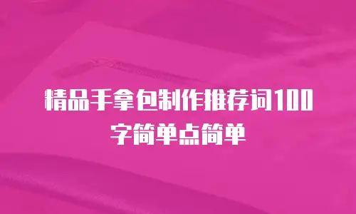 精品手拿包制作推荐词100字简单点简单