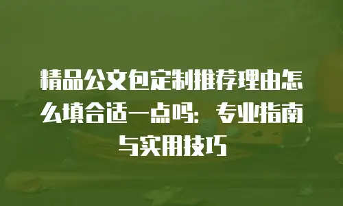 精品公文包定制推荐理由怎么填合适一点吗：专业指南与实用技巧