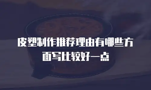 皮塑制作推荐理由有哪些方面写比较好一点