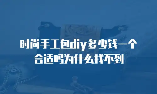 时尚手工包diy多少钱一个合适吗为什么找不到