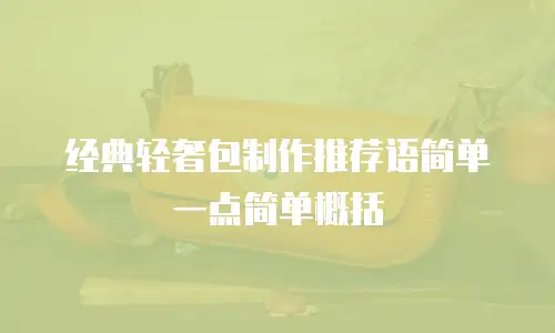 经典轻奢包制作推荐语简单一点简单概括