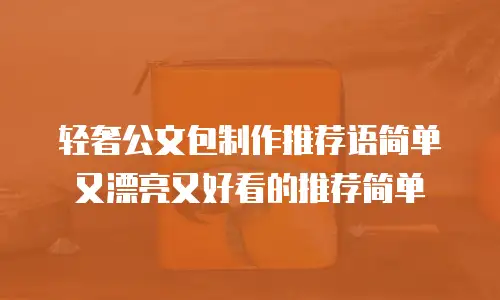 轻奢公文包制作推荐语简单又漂亮又好看的推荐简单