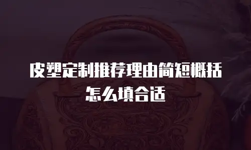 皮塑定制推荐理由简短概括怎么填合适