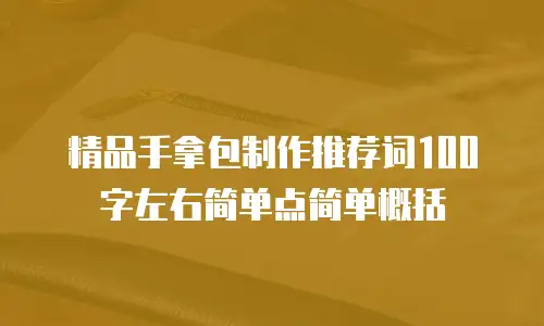 精品手拿包制作推荐词100字左右简单点简单概括