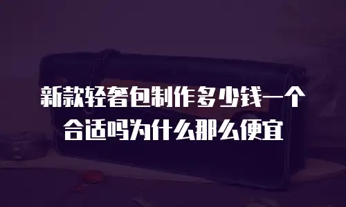 新款轻奢包制作多少钱一个合适吗为什么那么便宜