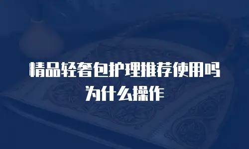 精品轻奢包护理推荐使用吗为什么操作