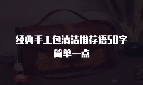 经典手工包清洁推荐语50字简单一点