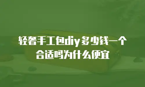 轻奢手工包diy多少钱一个合适吗为什么便宜